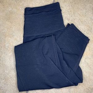 Zyia Black Lined Battleship Pocket Drawstring Luxe 7/8 Leggings